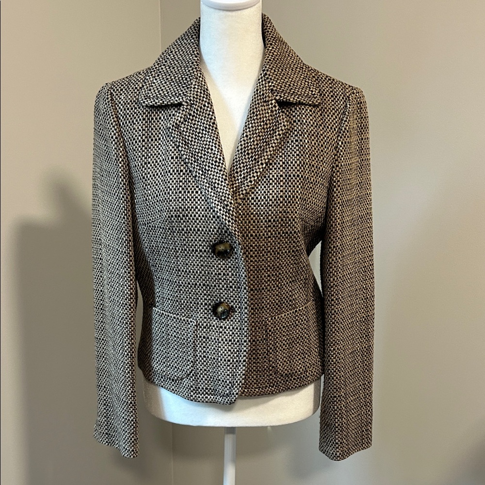 Talbots Brown and Cream Tweed Blazer